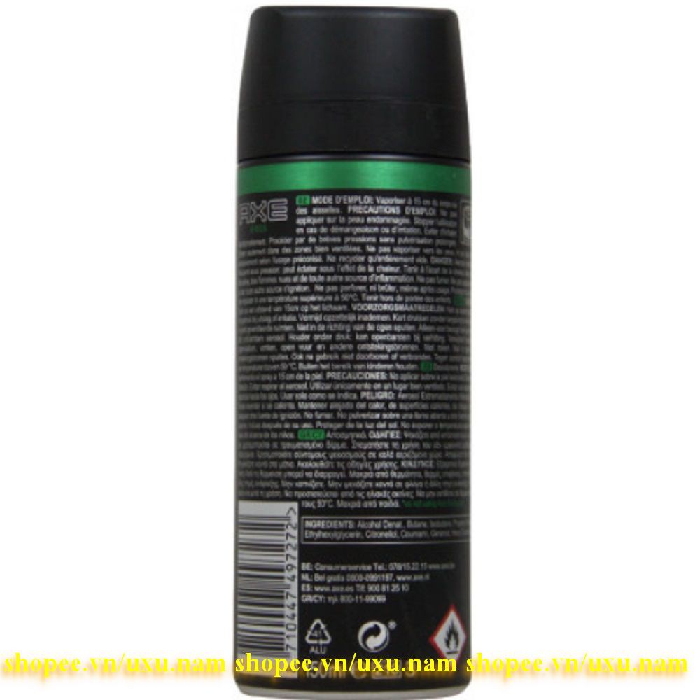 Xịt Khử Mùi 150Ml Axe Non Stop Africa, Của Hàng Chính Hãng.