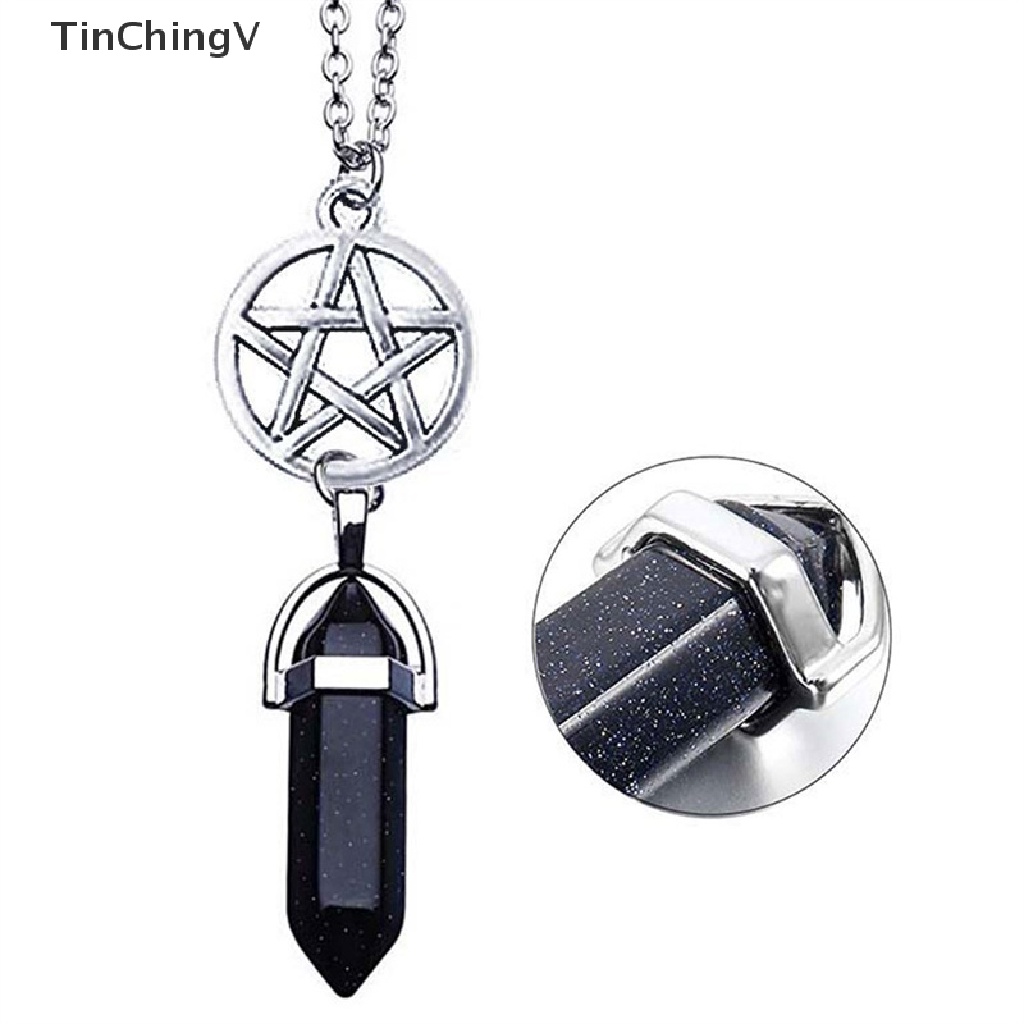 [TinChingV] Vòng cổ Mặt Đá Chakra Ngôi Sao Thời Trang Cổ Điển Cho Nữ Wicca Witchcraft Goth Satan