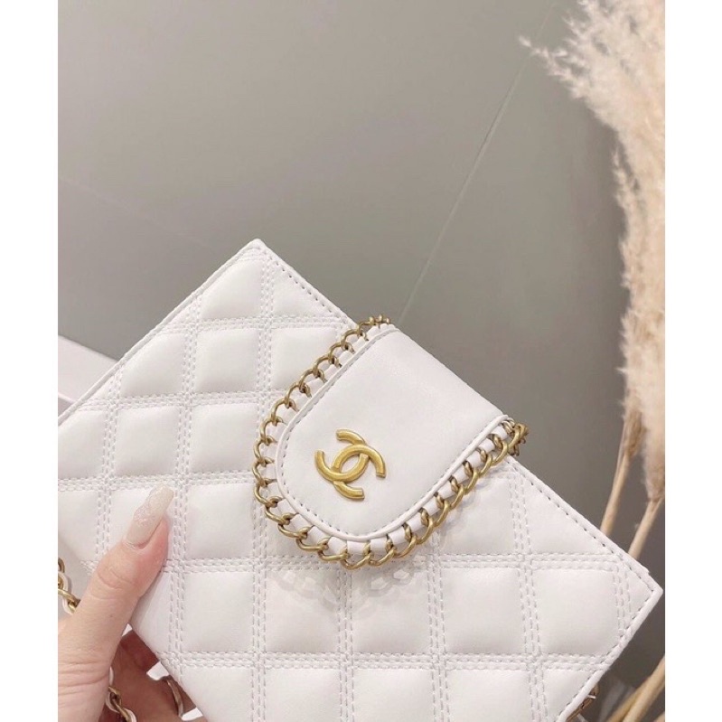 Túi Nữ Kẹp Nách Trần Trám, Túi Xách Nữ Đeo Chéo Viền Xích