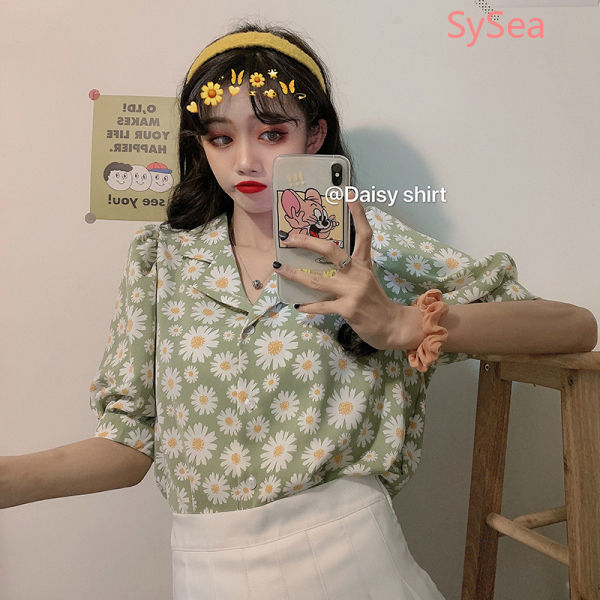 Áo sơ mi voan dáng rộng ngắn tay phong cách hè có cỡ lớn dành cho nữ