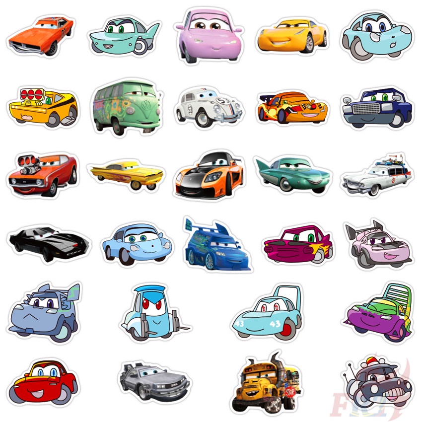 Bộ 100 Cái / Bộ ❉ Phim Hoạt Hình Xe Hơi Series A Nhãn Dán ❉ Sticker Hỗn Hợp Dán Laptop, Vali, Ván Trượt