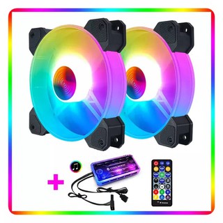 Bộ 2 Đến 6 Fan Case Coolmoon Y1 Led RGB 16 Triệu Màu, 366 Hiệu Ứng - Kèm Bộ Hub Sync Main, Đổi Màu Theo Nhạc