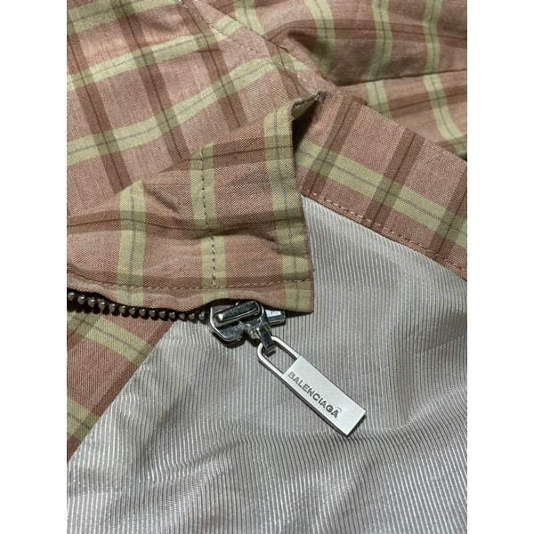 Áo khoác nam nữ hiệu BALENCIAGA màu Hồng sọc caro size 4