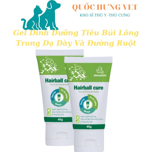 Gel tiêu búi lông cho mèo Hairball Cure 40g - QUỐC HƯNG VET