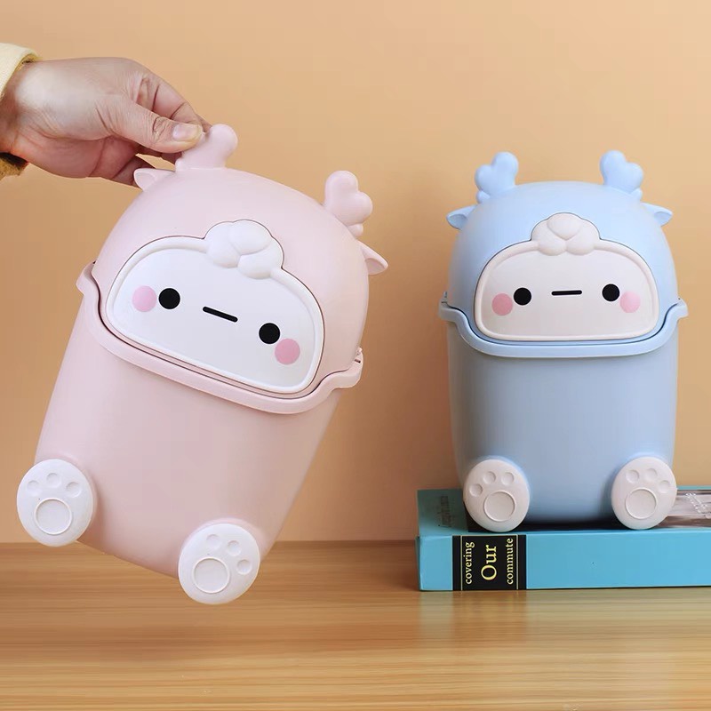 Hộp tiết kiệm, đựng đồ dùng mini nắp lật nhỏ gọn để bàn đa năng tiện dụng siêu dễ thương + kèm sticker