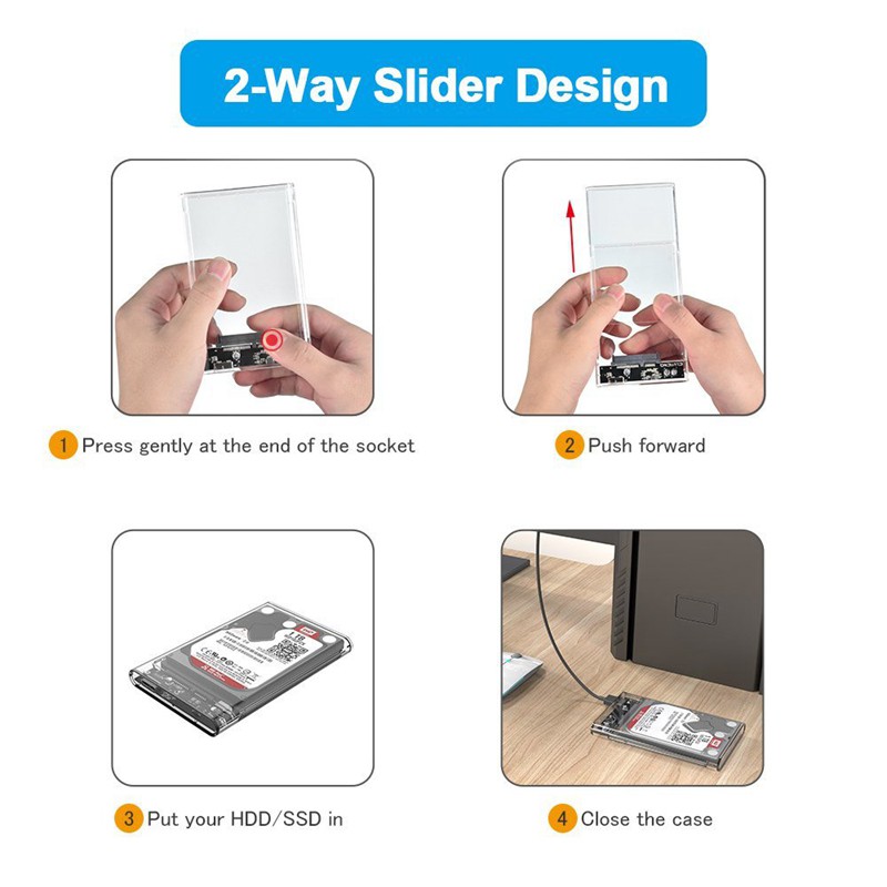 Hộp đựng ổ cứng 2.5 SSD / HDD Caddy USB 3.0 kèm phụ kiện chất lượng cao | BigBuy360 - bigbuy360.vn