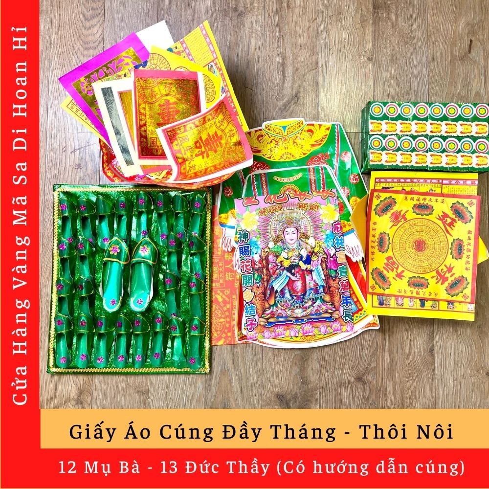 Bộ Giấy Áo Cúng Thôi Nôi - Đầy Tháng (Bộ Cúng Mụ) Cửa Hàng Vàng Mã Sa Di Hoan Hỉ