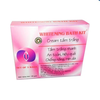 Kem Tắm Trắng toàn thân từ tinh chất Vitamin E, nha đam, trái mơ Whitening Bath Kit 170g (3 gói)