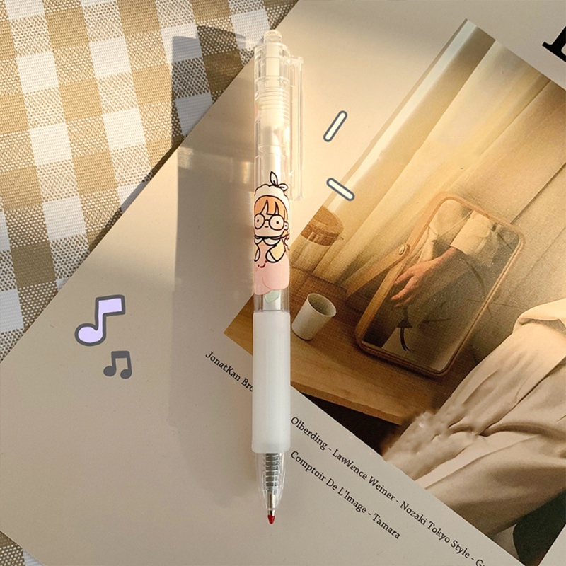 Bút Mực Đen Ngòi 0.5MM Kiểu Dáng Hoạt Hình Xinh Xắn