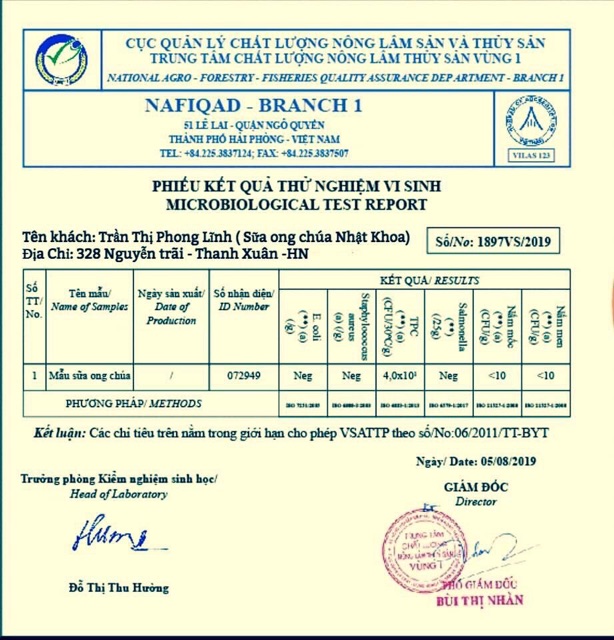 50g sữa ong chúa tươi giá tại trại, đạt ATTP