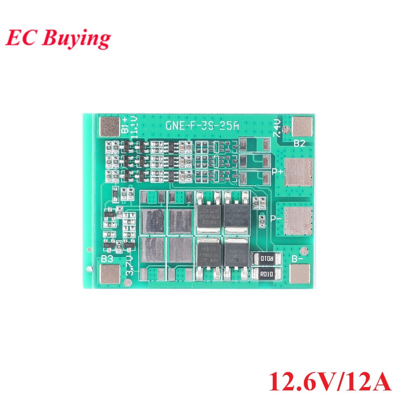 Mô Đun Sạc Pin Lithium 18650 3s 11.1v / 12.6v 6a / 12a / 30a / 100a Pcb Bms