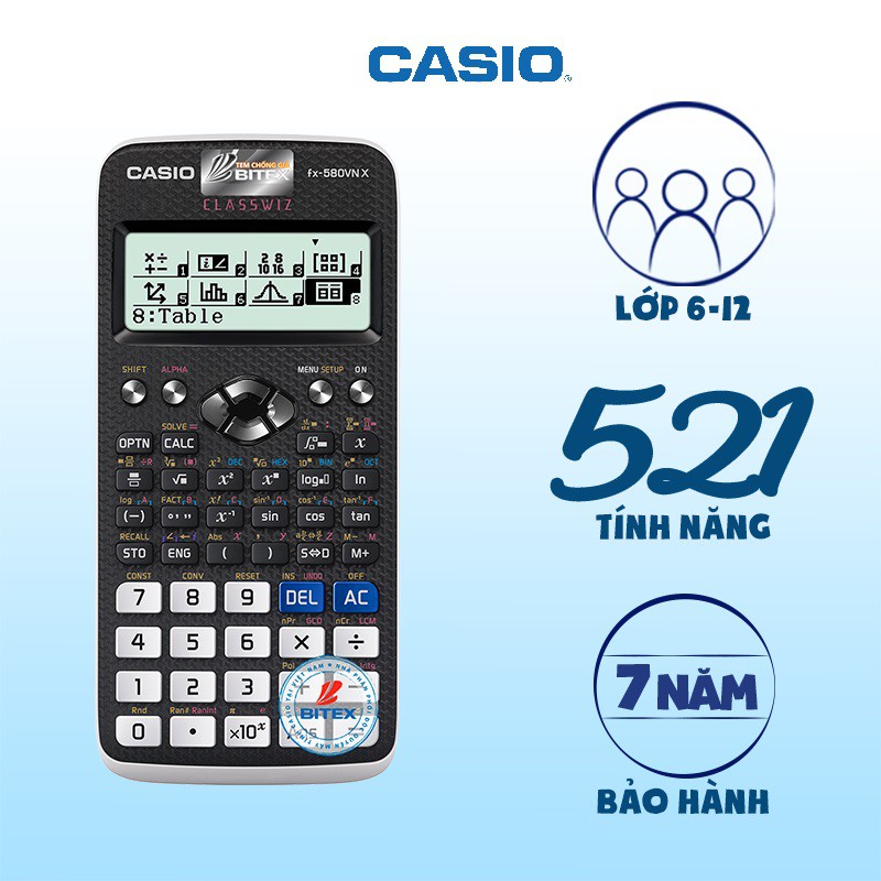 [Mã LIFEXANH03 giảm 10% đơn 500K] Máy Tính Casio FX 580 VN X (Lựa Chọn Màu Sắc)