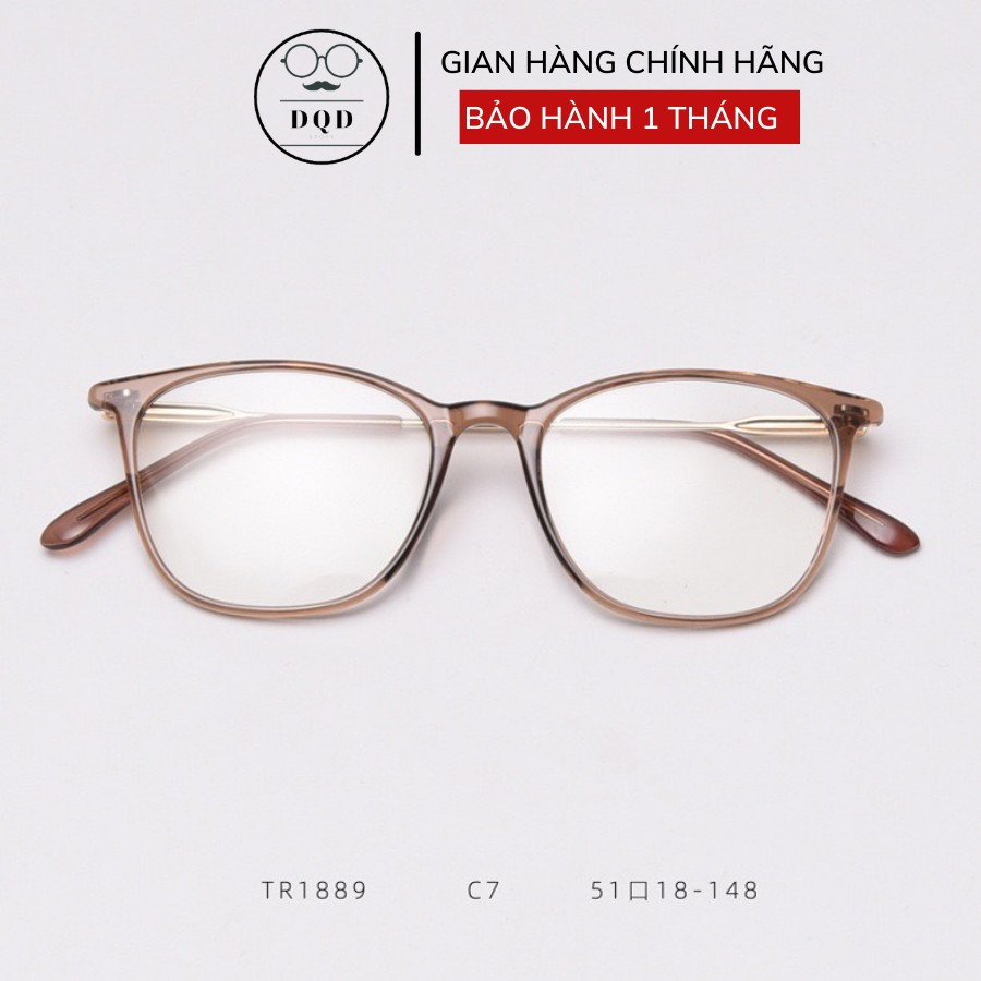 Kính cận vuông nam nữ DQD STORE gọng kim loại thanh mảnh 1889