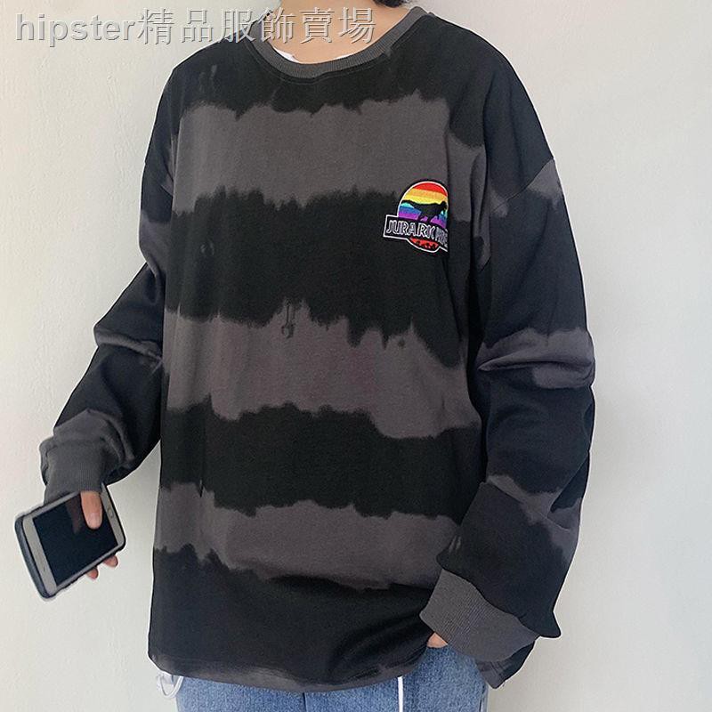 Áo Sweater Dáng Rộng Phối Màu Nhuộm Kiểu Âu Mỹ Cá Tính Cho Nam