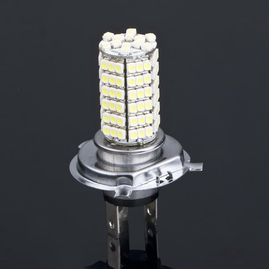 Đèn Pha Led 120 Bóng 3528 Smd H4 Ánh Sáng Trắng Cho Xe Hơi