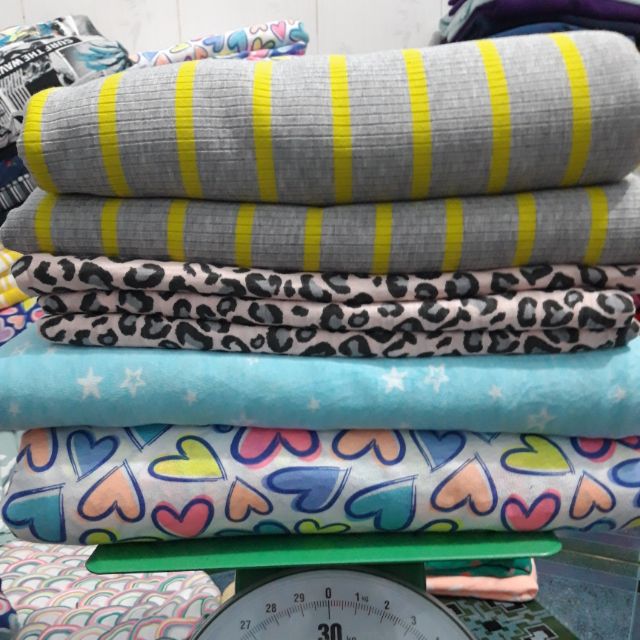 Combo sét vải thun gân cotton