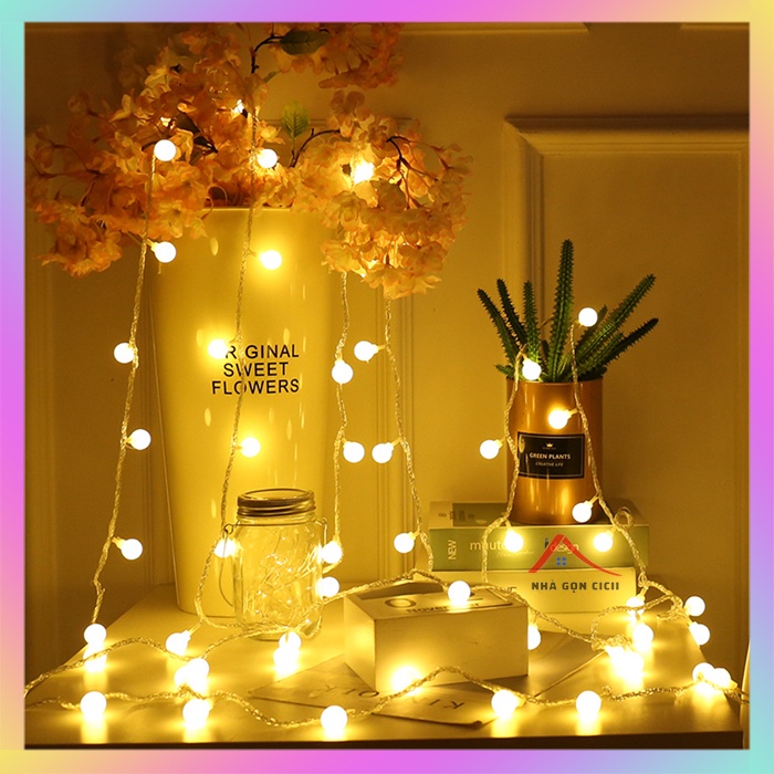 Dây đèn LED bóng tròn Cherry Ball ⚡FREE SHIP⚡ dùng đầu USB trang trí phòng ngủ, buổi tiệc