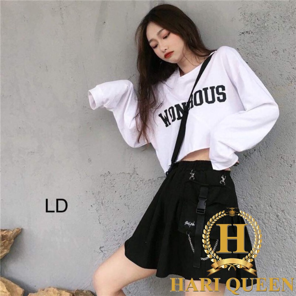 Áo croptop WONDROUS dài tay LDU0919