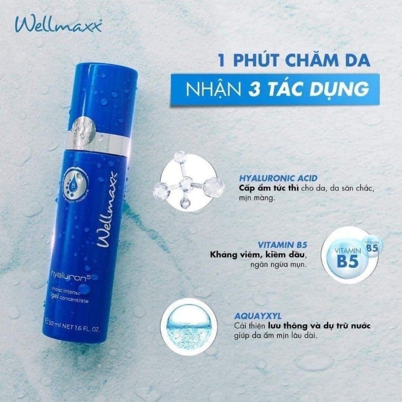 Gel dưỡng ẩm chuyên sâu HA Wellmaxx Hyaluron Moist Intense Gel Concentrate 50ml