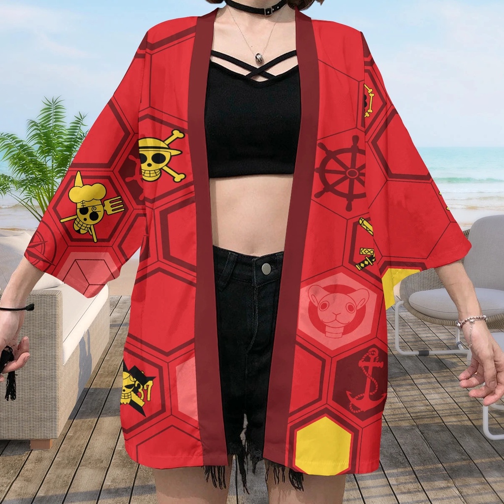 Áo Khoác Kimono Cosplay Nhân Vật Monkey D Luffy Trafalgar Law Trong One Piece