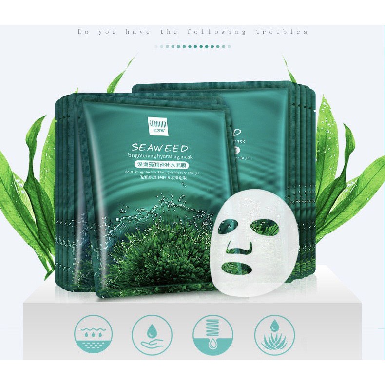 [N122] Mặt nạ Tảo biển cấp nước kiềm dầu và làm sáng da Seaweed brightening hydating Mask WINKBEAUTY