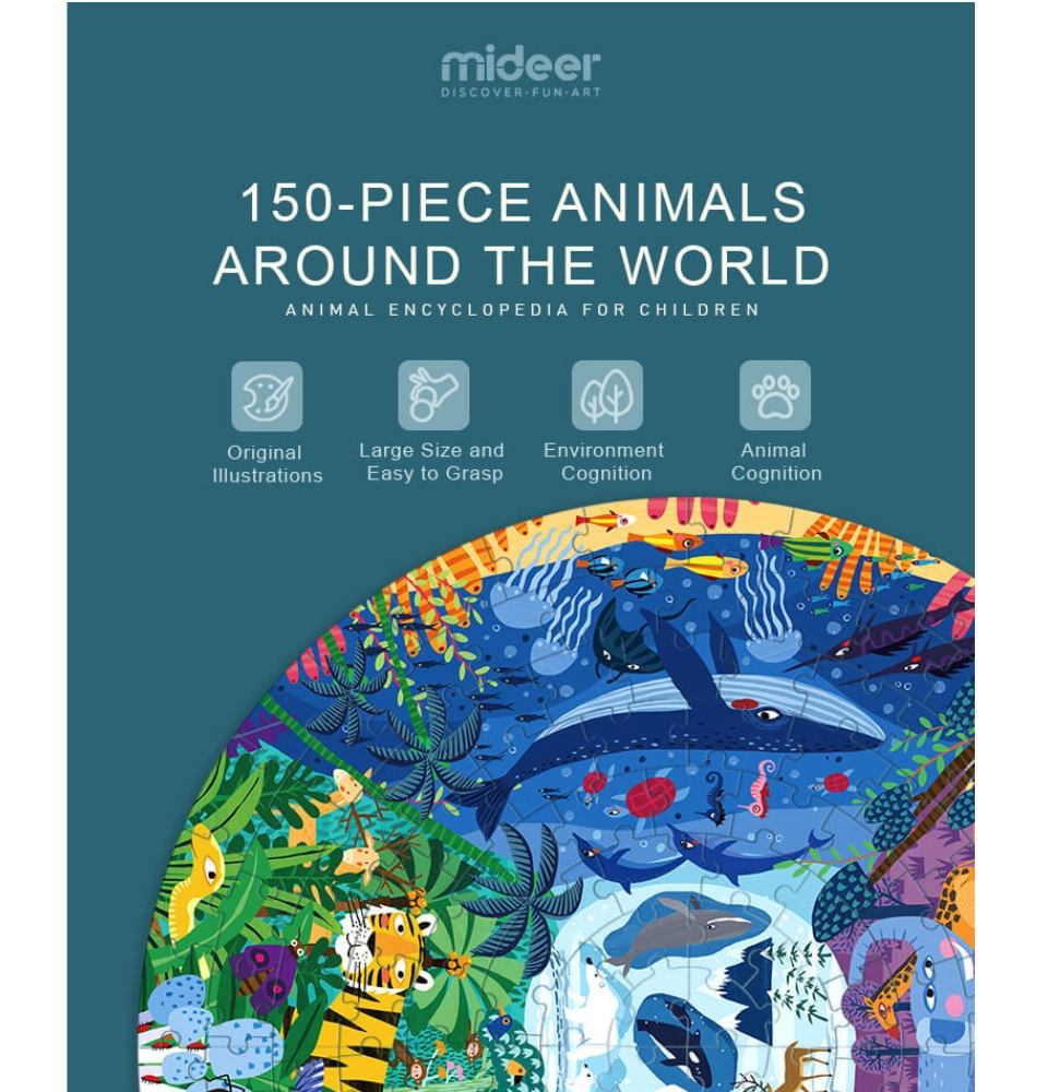 Đồ chơi Ghép hình Midder Động vật quanh ta - 150 miếng - Mideer Animal Around The World 150 Pcs Puzzle