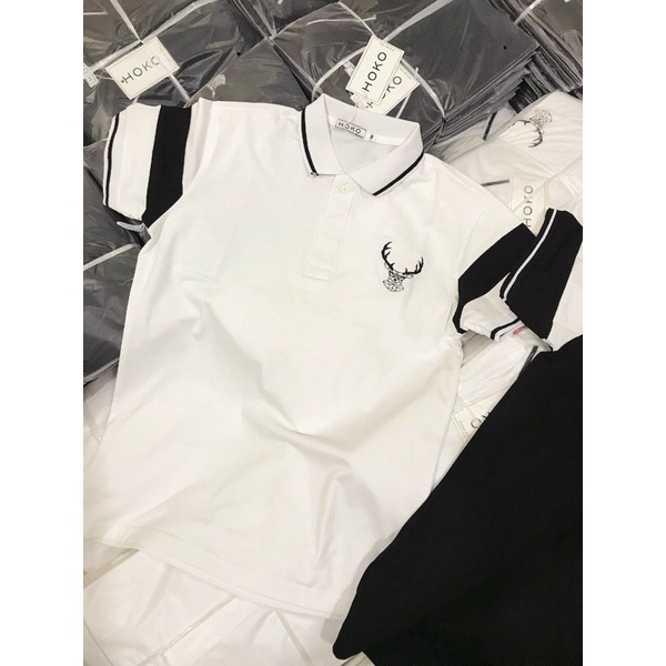 Áo Polo nam hươu thêu vải Cotton cá sấu cao cấp xuất xịn dệt bo dày dặn chuẩn form áo thun cổ bẻ tay ngắn