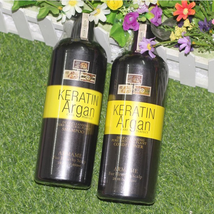 Cặp dầu gội xả Keratin Argan - Siêu mềm mượt