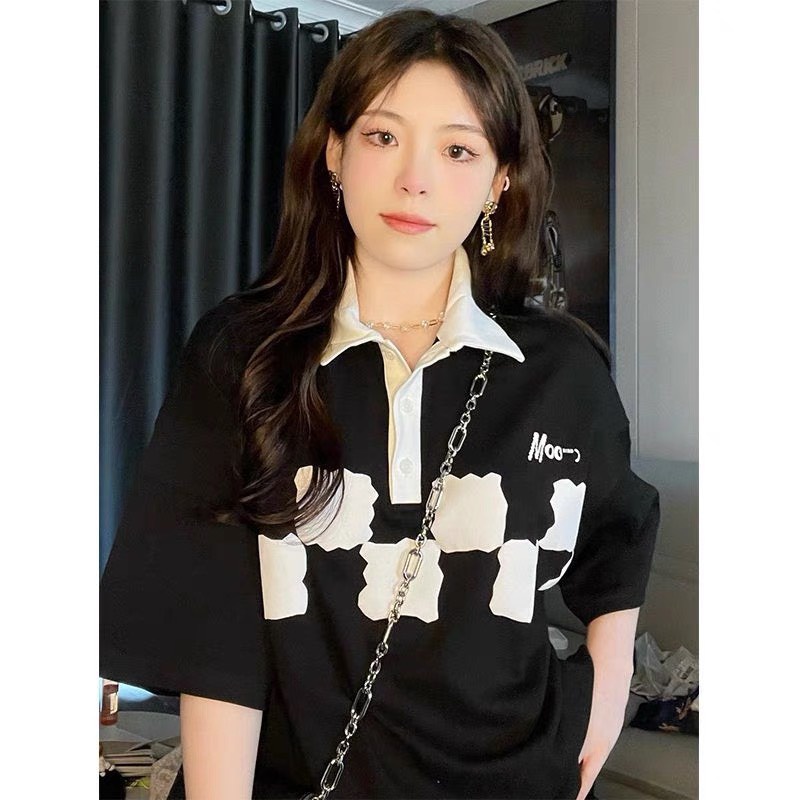 Áo Polo MOC Nam Nữ Unisex Vải COTTON Chất Liệu In Nổi Phong Cách Ulzzang - GIDI
