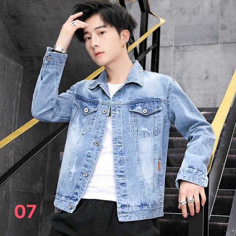 Áo khoác jean nam họa tiết cao cấp vải jean denim không nóng hàng chuẩn shop Phuongnamshop20 gf12