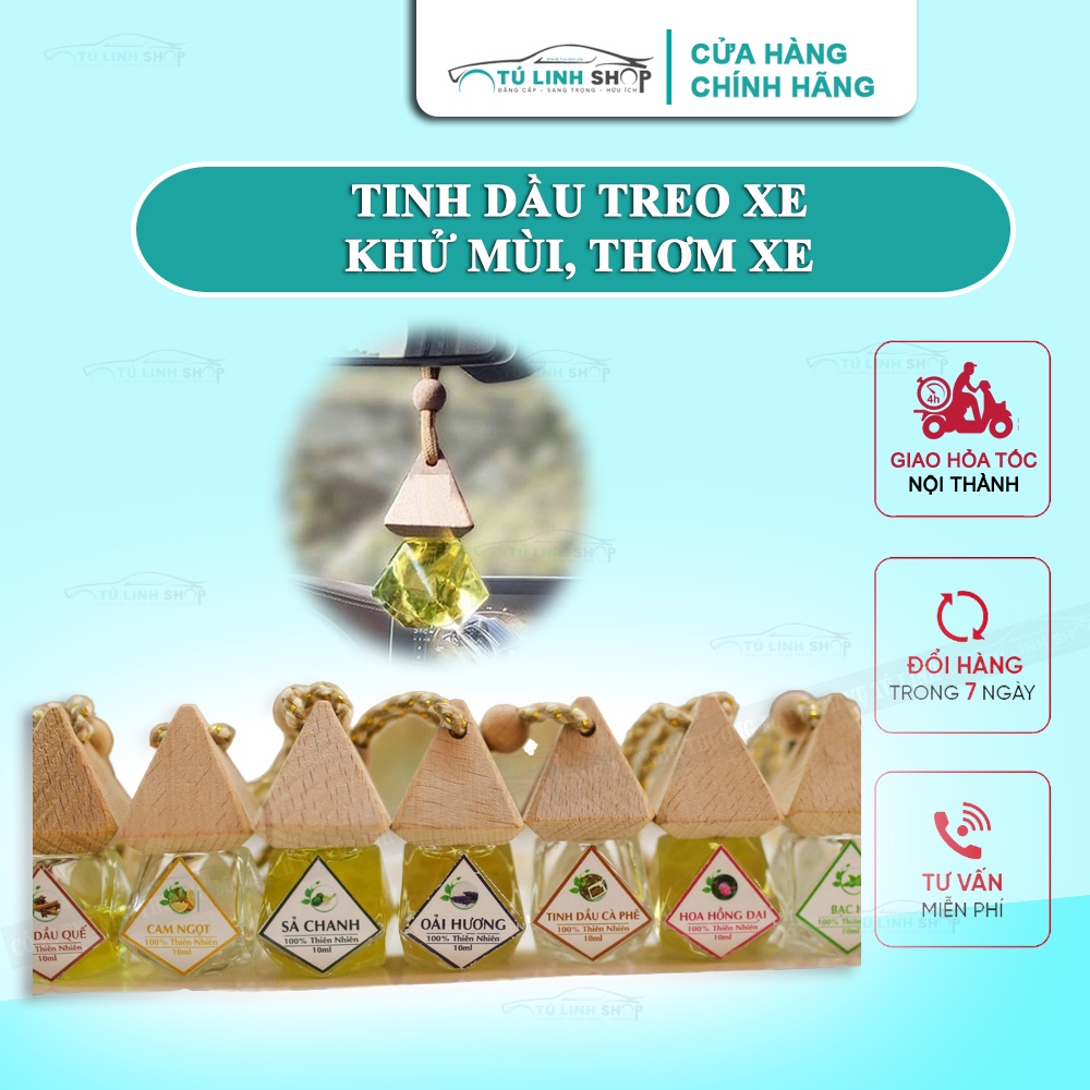 Tinh dầu treo xe nguyên chất 100% 16 loại mùi tùy chọn