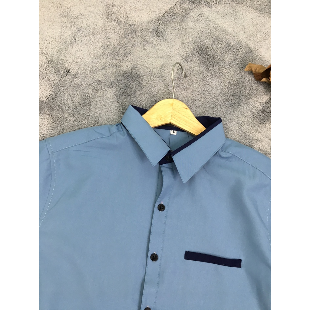 Set Áo Sơ Mi Cặp FIGTREE Tay Ngắn Màu Xanh Mint Phối Mẫu Mới