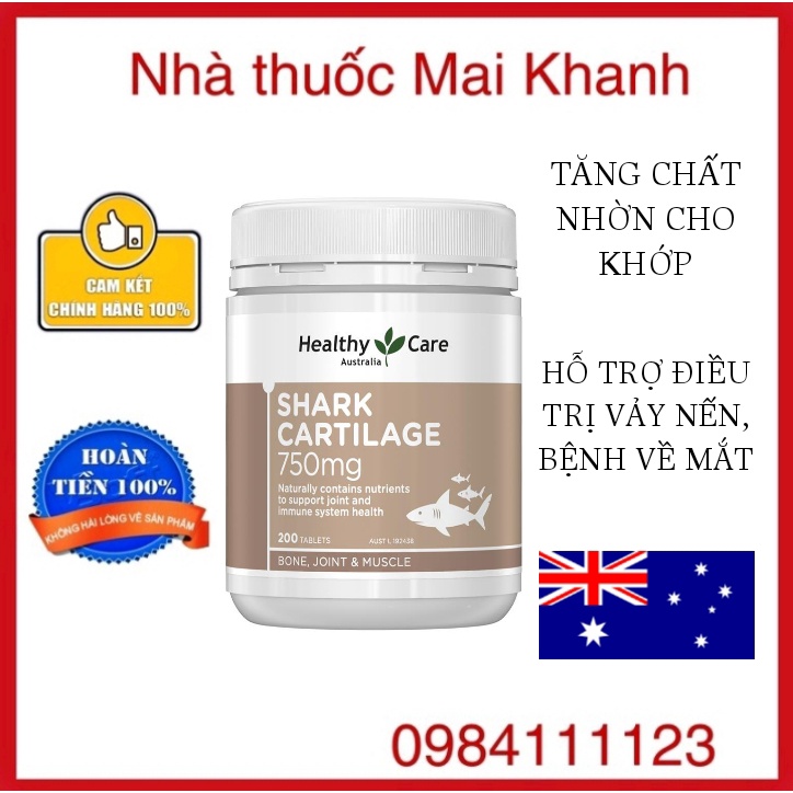 Sụn Cá Mập Úc Shark Cartilage Healthy Care 200 viên