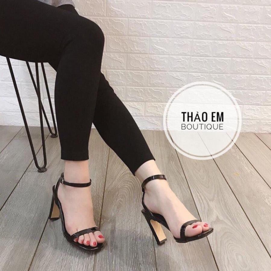 Giày sandal nữ gót dẹt 9cm cách điệu