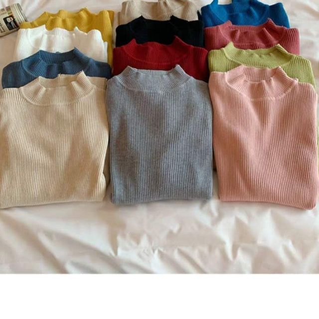 Combo 2 áo len body cổ 3p
