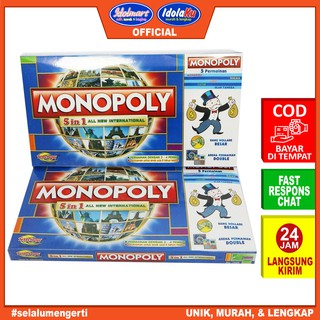 Image of IDOLMART Monopoly 5 In 1 Monopoli, Halma, Catur, Ular Tangga, Ludo Permainan Papan Monopoly 5in1