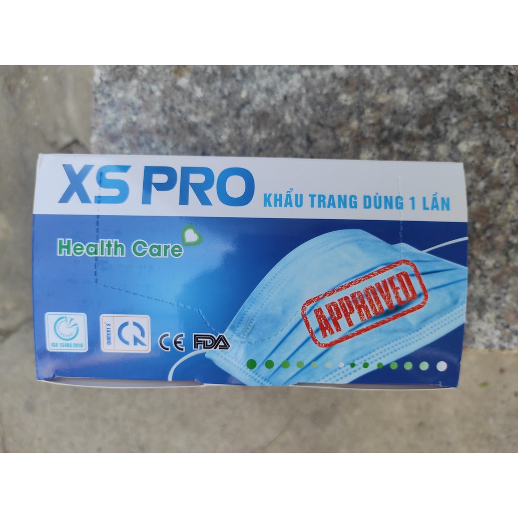 Khẩu Trang Y Tế XS PRO 4 Lớp Màu Xanh Hộp 50 Cái