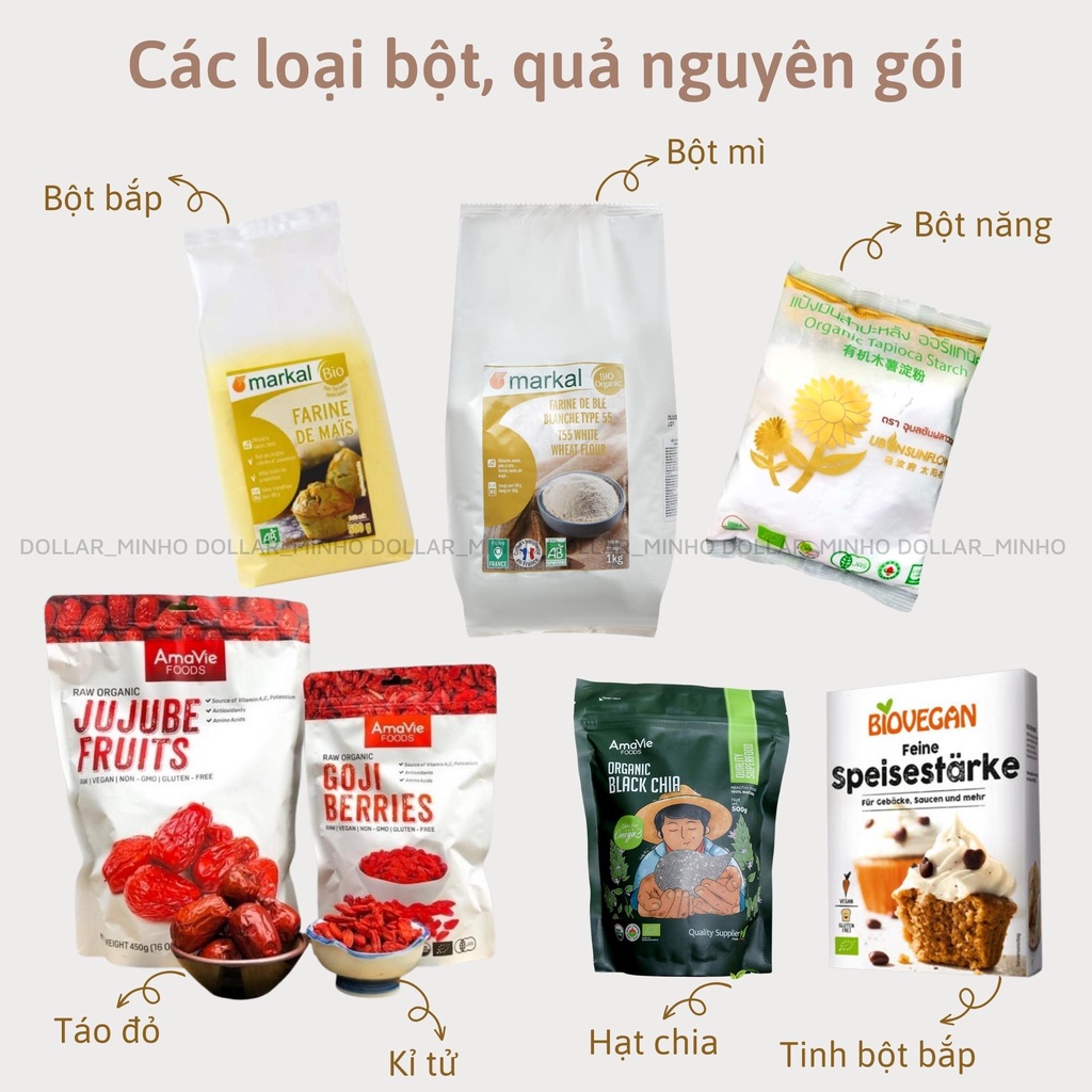 Hạt và bột Hữu Cơ Markal, Davert gói 100g cho bé ăn dặm