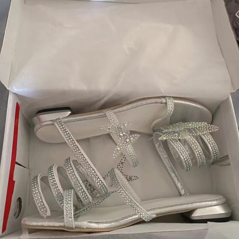 Giày Sandal Nữ Đế Thấp Đính Đá Lấp Lánh - G008