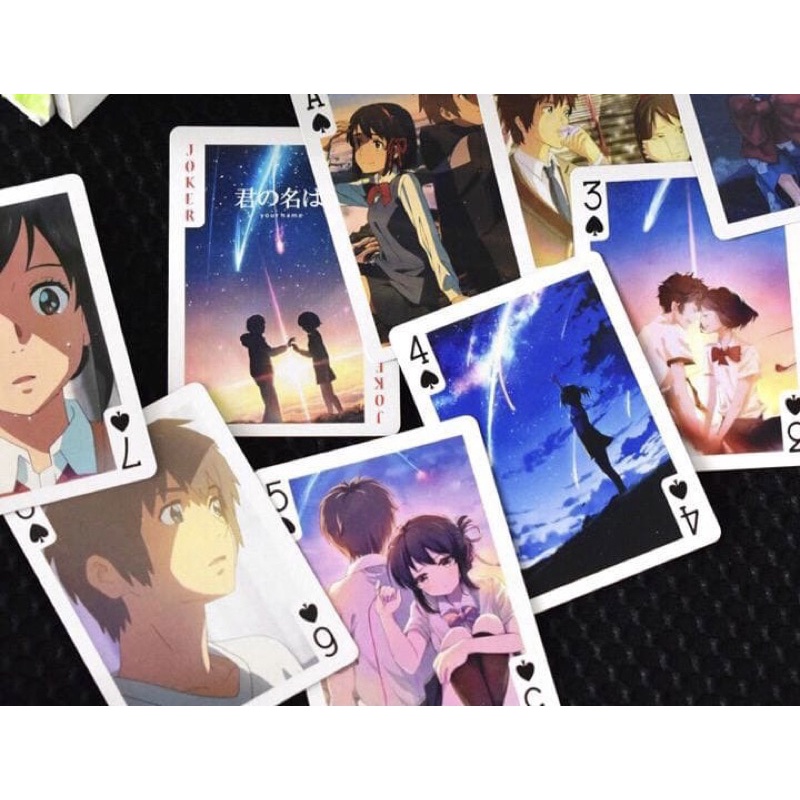 Bọ bài tây Your name 54 ảnh bài khác nhau/ bộ bài Tú lơ khơ anime your name