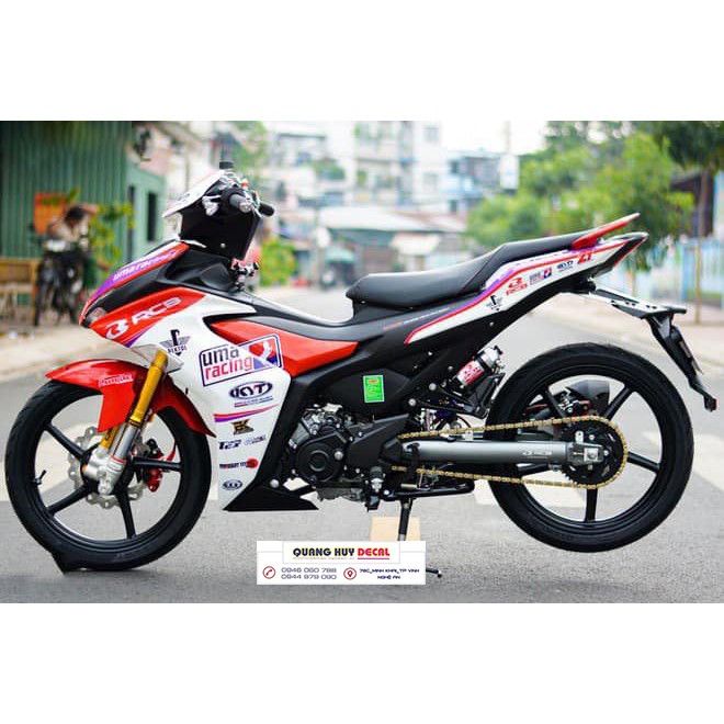 Tem trùm exciter 155 đỏ trắng, tem exciter155, team trùm ex 155, tem xe ex155 đỏ trắng