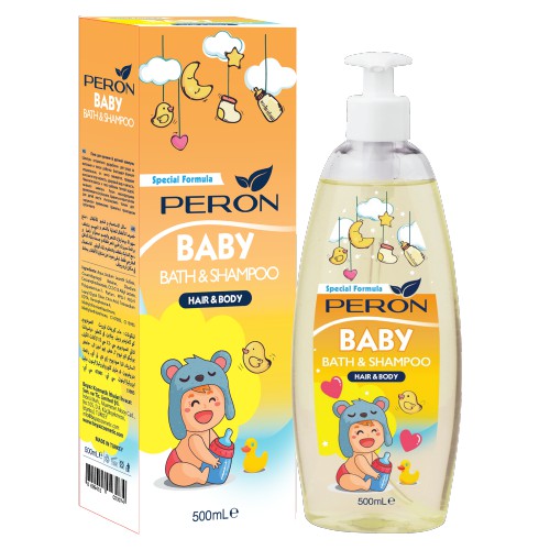 PERON BABY BATH &amp; SHAMPOO – Sữa tắm gội cho bé giúp giảm rôm sảy, mụn sữa (500ml)