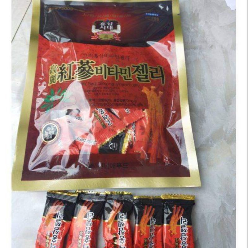 Combo 10 bịt kẹo dẻo hồng sâm chery Hàn Quốc