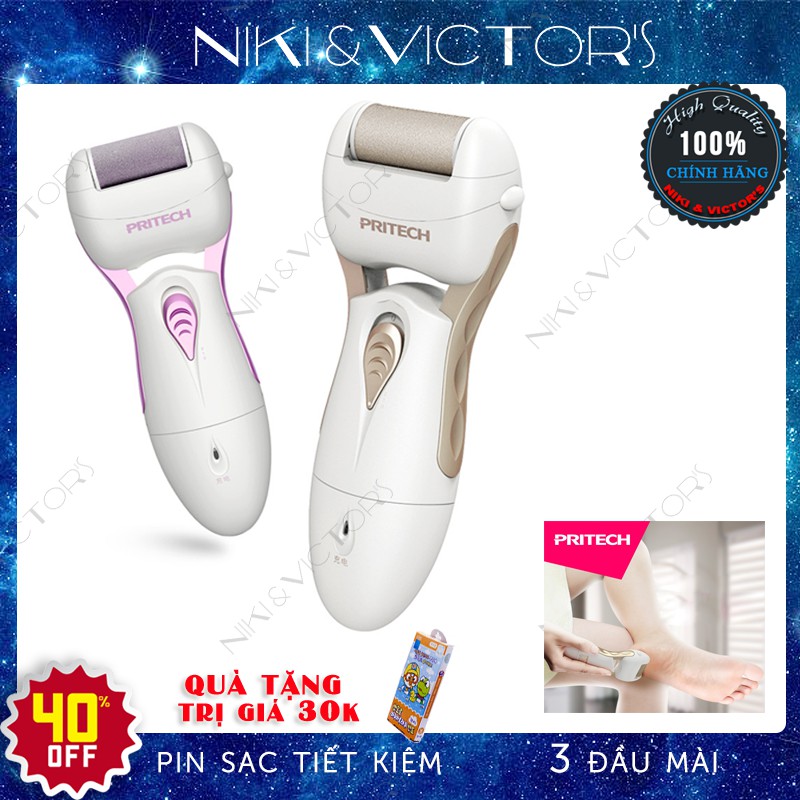 [Mã 77FMCGSALE1 giảm 10% đơn 250K] Máy Chà Gót Chân Pin Sạc Chống Thấm Nước Mài Tế Bào Chết Gót Chân 981 Pritech