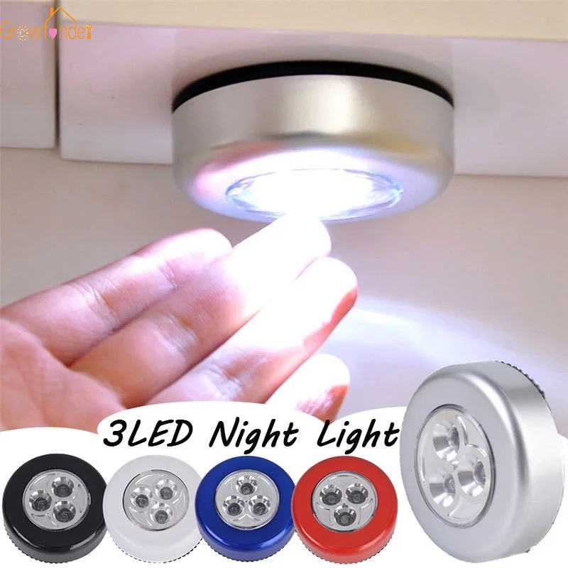 1 Đèn Tròn 3LED Tự Dính Chạy Bằng Pin Gắn Tường/Tủ Chén/Tủ Quần Áo