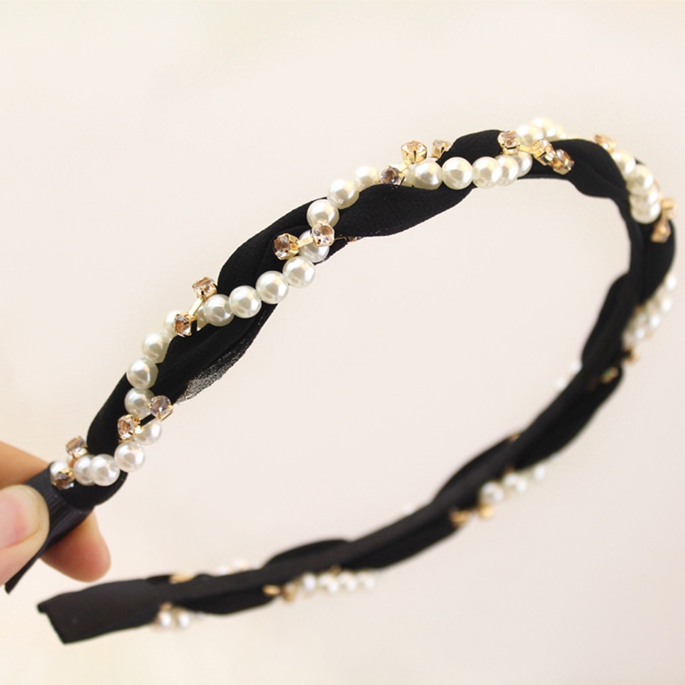 Băng Đô Đính Đá Ngọc Trai Nhân Tạo Thời Trang Cho Nữ