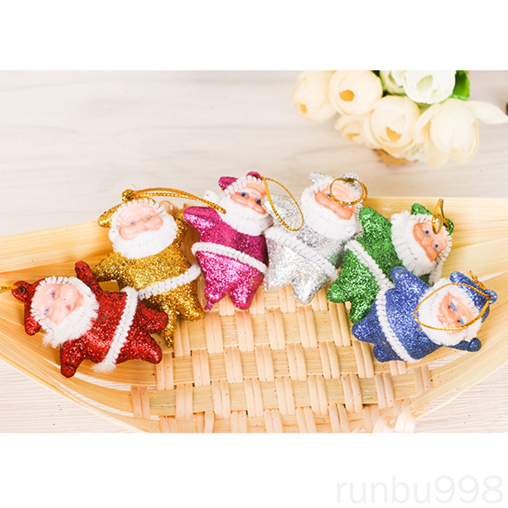 Set 6 Phụ Kiện Treo Trang Trí Cây Thông Noel Hình Ông Già Noel Nhiều Màu Sắc 98