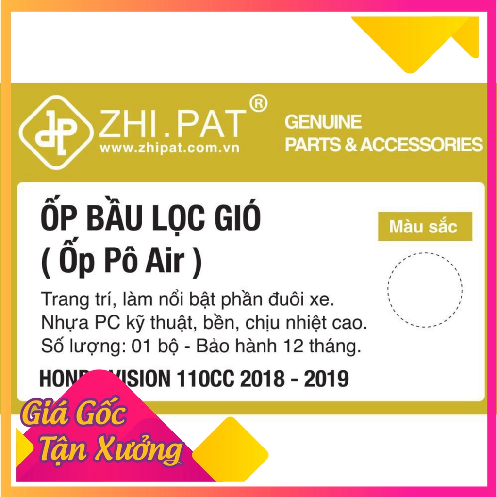 ỐP PÔ E ( BẦU GIÓ ) TRONG SUỐT CHO VISION CHÍNH HÃNG ZHIPAT  (Ảnh Sp thật)