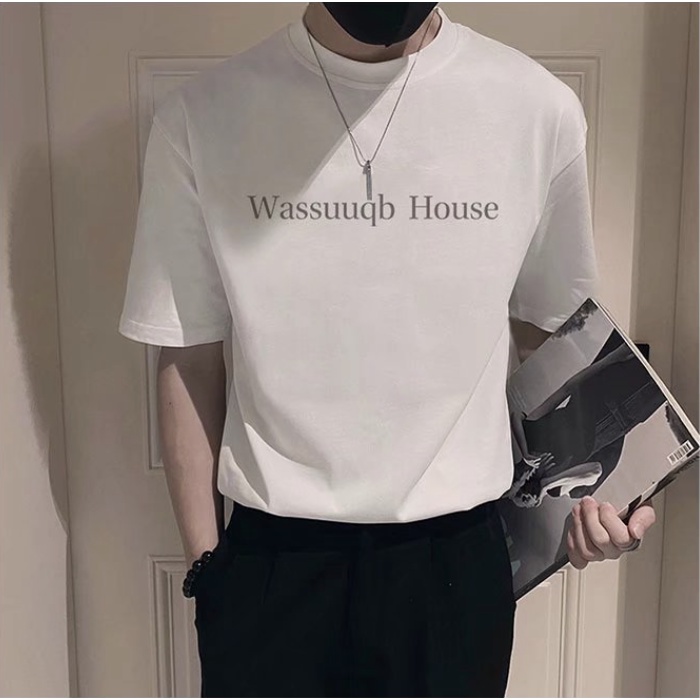 Áo Thun Tay Ngắn Cổ Tròn Thời Trang Phong Cách Hàn Năng Động Cho Nam simple fashion áo thun nam đẹp Hàn Quốc áo thun nam tay lỡ áo phông nam form rộng