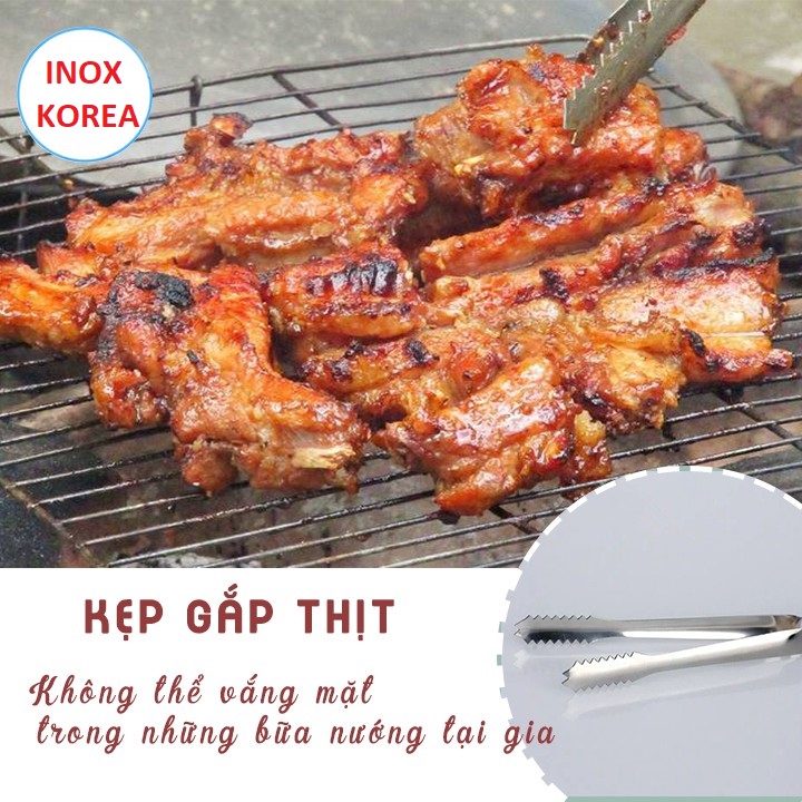 KẸP GẮP THỊT NƯỚNG 29CM INOX HÀN QUỐC